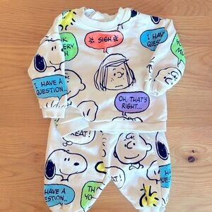 Zara kids, Peanuts, Snoopy, Plush Jogger Set